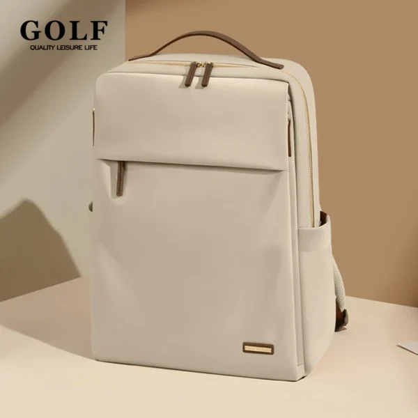 GOLF Backpack Woman Elegant Laptop Backpacks for Women Waterproof Notebook Bag Female 15.6 inch Multiple Compartment Solid Color