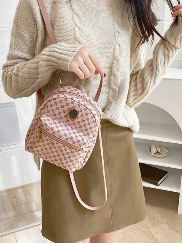 Shoulder backpack Ladies' Fashion bag Pink spots Female Daily Shopping