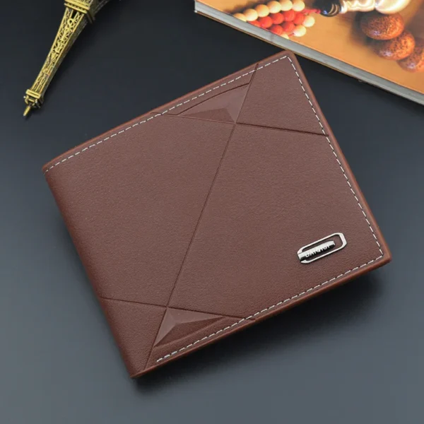 Men Short Bifold Faux Leather Masculina Billetera Credit ID Card Holder Wallet Billfold Purse Clutch Solid Hombre Business Slim